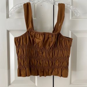 brown smocked top from endless rose